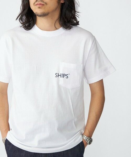 SHIPS / シップス Tシャツ | 【WEB限定】SHIPS: SHIPSロゴ プリント ポケット Tシャツ | 詳細7