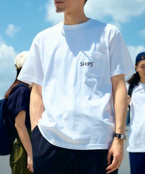 SHIPS / シップス Tシャツ | 【WEB限定】SHIPS: SHIPSロゴ プリント ポケット Tシャツ | 詳細3