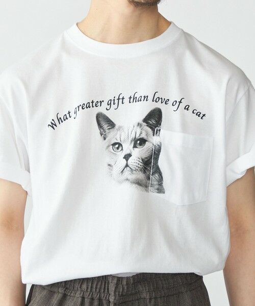 SHIPS / シップス Tシャツ | 【WEB限定/SHIPS別注】Regency Works: キャット ポケット Tシャツ(ストーン)