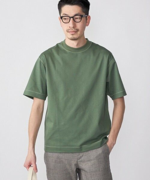 SHIPS / シップス Tシャツ | SHIPS: クルーネック ハイゲージ ダンボールニットTシャツ ライト(グリーン)