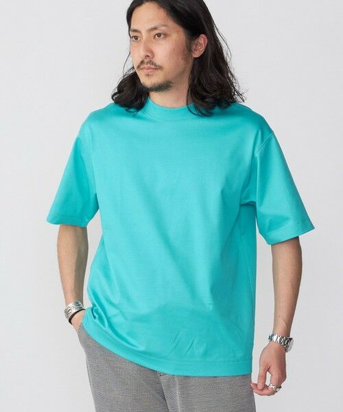 SHIPS / シップス Tシャツ | SHIPS: クルーネック ハイゲージ ダンボールニットTシャツ ライト(スカイブルー)