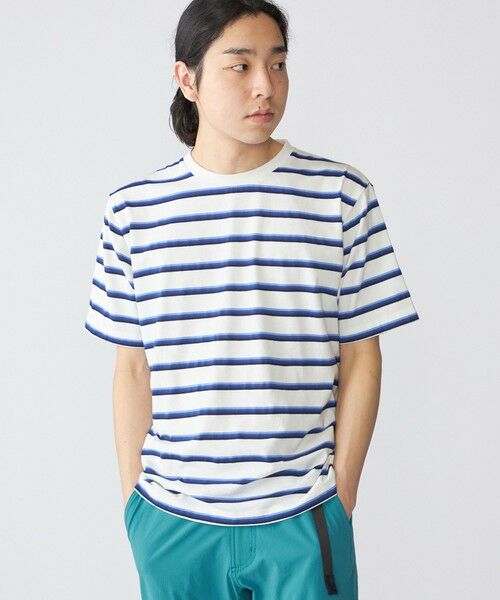 SHIPS / シップス Tシャツ | SHIPS: TEXBRID(R) リネン グラデーション ボーダー Tシャツ | 詳細2