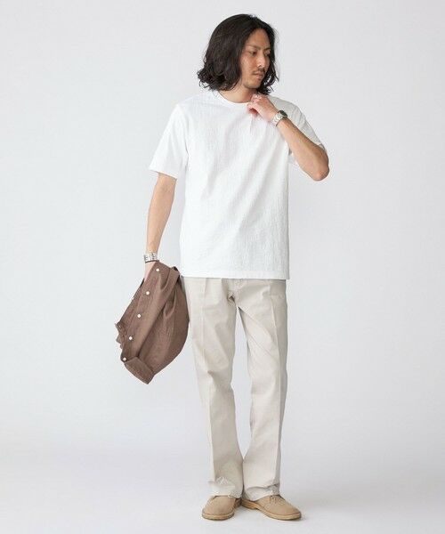 SHIPS / シップス Tシャツ | SHIPS: リンクス ジャカード リーフ柄 Tシャツ | 詳細7