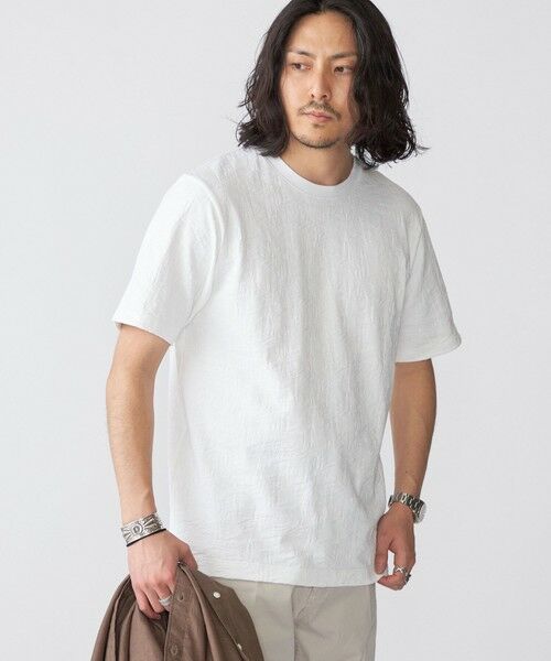 SHIPS / シップス Tシャツ | SHIPS: リンクス ジャカード リーフ柄 Tシャツ | 詳細8