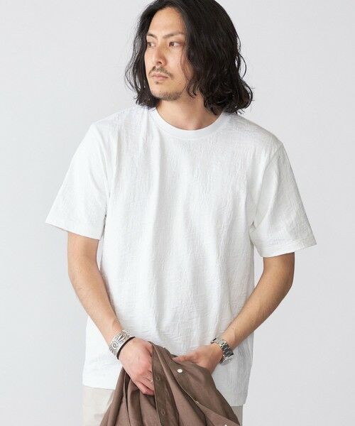 SHIPS / シップス Tシャツ | SHIPS: リンクス ジャカード リーフ柄 Tシャツ | 詳細9