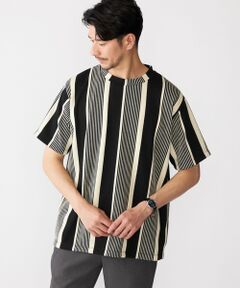 SHIPS / シップス Tシャツ | 【WEB限定】SHIPS:〈吸水速乾〉ワンポイント ロゴ リップル ストライプ Tシャツ