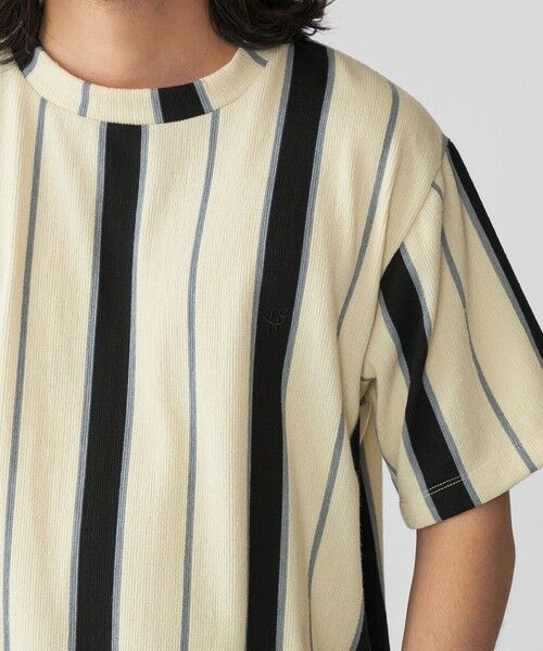 SHIPS / シップス Tシャツ | 【WEB限定】SHIPS:〈吸水速乾〉ワンポイント ロゴ リップル ストライプ Tシャツ | 詳細3