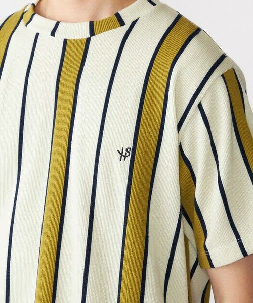 SHIPS / シップス Tシャツ | 【WEB限定】SHIPS:〈吸水速乾〉ワンポイント ロゴ リップル ストライプ Tシャツ | 詳細24
