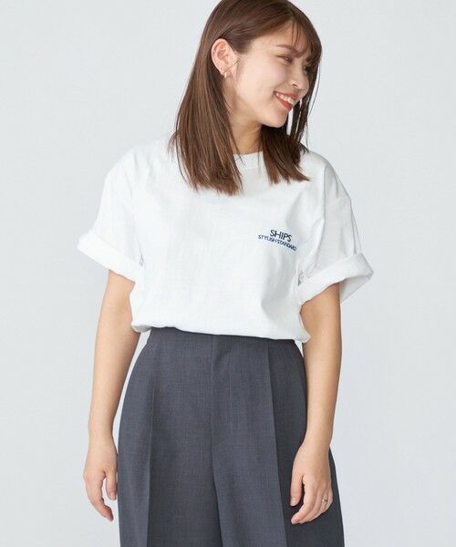 SHIPS / シップス Tシャツ | 【WEB限定】SHIPS: STYLISH STANDARD ロゴ 刺繍 Tシャツ | 詳細6