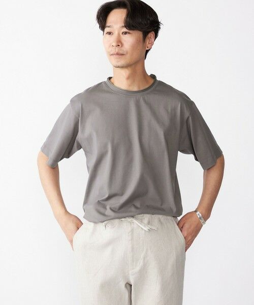 SHIPS / シップス Tシャツ | SHIPS: COOLMAX(R) ロールネック ソリッド Tシャツ(グレー)