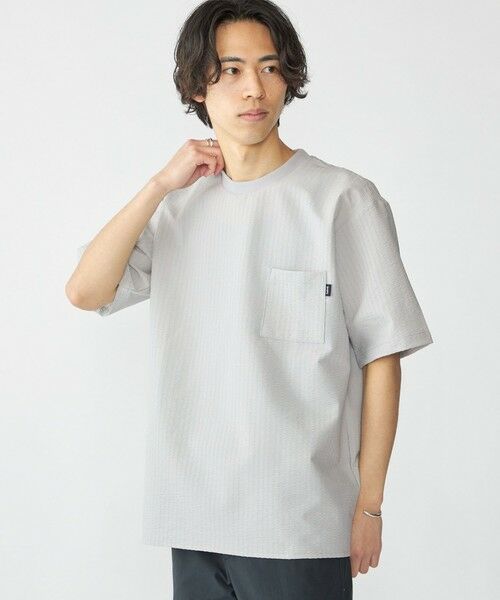 SHIPS / シップス Tシャツ | SHIPS: COOLMAX(R) シアサッカー Tシャツ(ヘザーグレー)