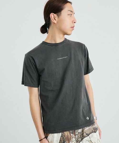 SHIPS / シップス Tシャツ | City Ambient Products: フラワー プリント フェード ピグメント Tシャツ(チャコールグレー)
