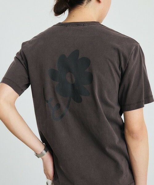 SHIPS / シップス Tシャツ | City Ambient Products: フラワー プリント フェード ピグメント Tシャツ(ブラウン)