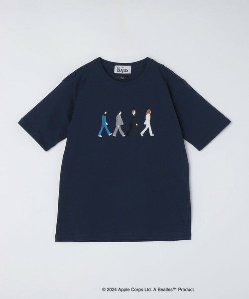 SHIPS / シップス Tシャツ | 【WEB限定】SHIPS: THE BEATLES エンブロイダリー Tシャツ 24SS(ネイビー)