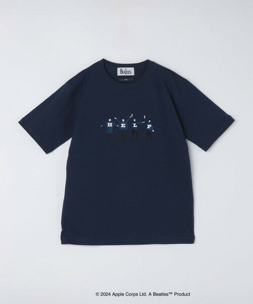 SHIPS / シップス Tシャツ | 【WEB限定】SHIPS: THE BEATLES エンブロイダリー Tシャツ 24SS(ダークブルー)