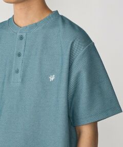 SHIPS / シップス Tシャツ | 【WEB限定】SHIPS:〈手洗い可能/抗菌/防臭〉ワンポイント ロゴ バーズアイ ヘンリーネック Tシャツ