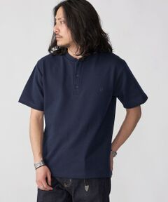SHIPS / シップス Tシャツ | 【WEB限定】SHIPS: ワンポイント ロゴ バーズアイ ヘンリーネック Tシャツ 24SS