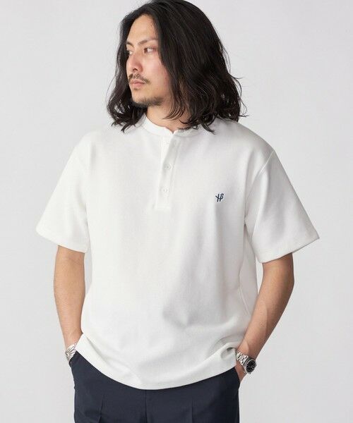 SHIPS / シップス Tシャツ | 【WEB限定】SHIPS: ワンポイント ロゴ バーズアイ ヘンリーネック Tシャツ 24SS | 詳細2