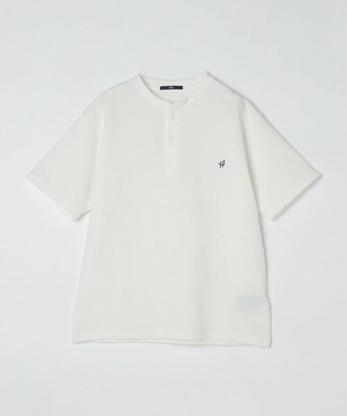 SHIPS / シップス Tシャツ | 【WEB限定】SHIPS: ワンポイント ロゴ バーズアイ ヘンリーネック Tシャツ 24SS | 詳細4