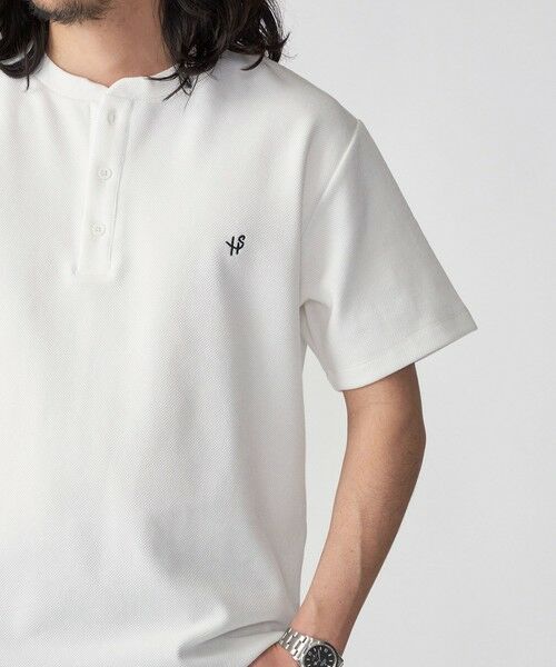 SHIPS / シップス Tシャツ | 【WEB限定】SHIPS: ワンポイント ロゴ バーズアイ ヘンリーネック Tシャツ 24SS | 詳細9