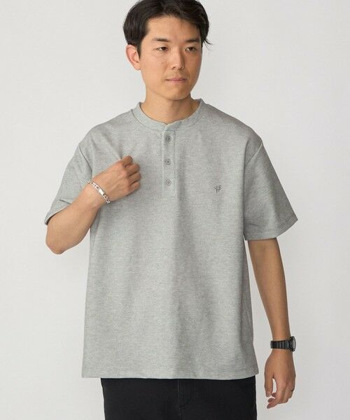 SHIPS / シップス Tシャツ | 【WEB限定】SHIPS: ワンポイント ロゴ バーズアイ ヘンリーネック Tシャツ 24SS | 詳細7