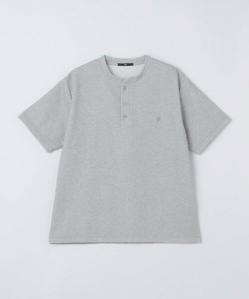 SHIPS / シップス Tシャツ | 【WEB限定】SHIPS:〈手洗い可能/抗菌/防臭〉ワンポイント ロゴ バーズアイ ヘンリーネック Tシャツ | 詳細8