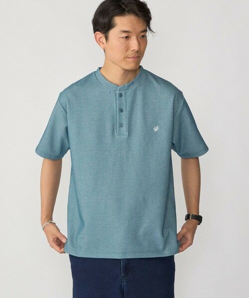 SHIPS / シップス Tシャツ | 【WEB限定】SHIPS: ワンポイント ロゴ バーズアイ ヘンリーネック Tシャツ 24SS | 詳細9