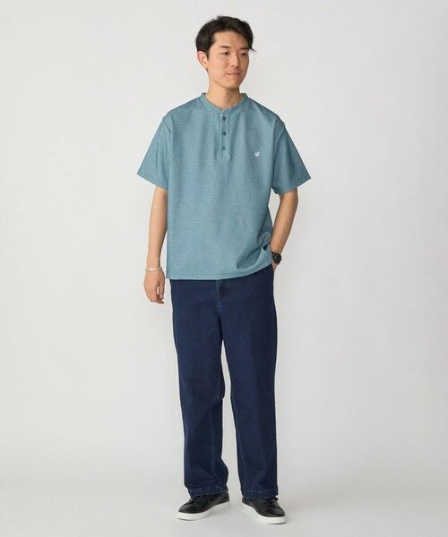 SHIPS / シップス Tシャツ | 【WEB限定】SHIPS: ワンポイント ロゴ バーズアイ ヘンリーネック Tシャツ 24SS | 詳細8