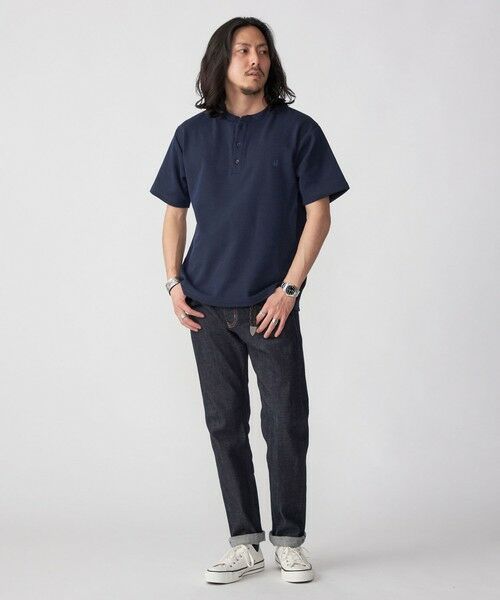 SHIPS / シップス Tシャツ | 【WEB限定】SHIPS: ワンポイント ロゴ バーズアイ ヘンリーネック Tシャツ 24SS | 詳細12