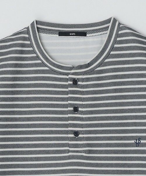 SHIPS / シップス Tシャツ | 【WEB限定】SHIPS: ワンポイント ロゴ バーズアイ ヘンリーネック Tシャツ 24SS | 詳細27