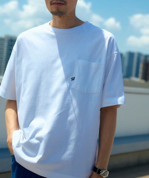 SHIPS / シップス Tシャツ | 【WEB限定】SHIPS:〈汗染み防止加工〉ワンポイントロゴ ビッグシルエットヘビーウェイトTシャツ | 詳細2