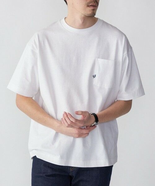 SHIPS / シップス Tシャツ | 【WEB限定】SHIPS:〈汗染み防止加工〉ワンポイントロゴ ビッグシルエットヘビーウェイトTシャツ | 詳細4