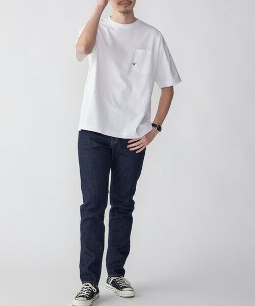 SHIPS / シップス Tシャツ | 【WEB限定】SHIPS:〈汗染み防止加工〉ワンポイントロゴ ビッグシルエットヘビーウェイトTシャツ | 詳細3