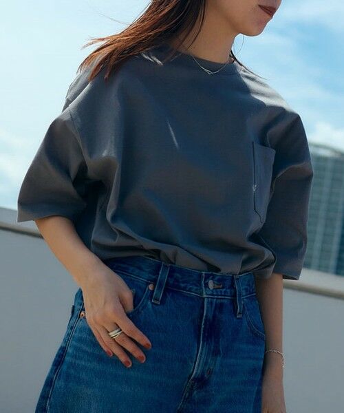 SHIPS / シップス Tシャツ | 【WEB限定】SHIPS:〈汗染み防止加工〉ワンポイントロゴ ビッグシルエットヘビーウェイトTシャツ | 詳細19