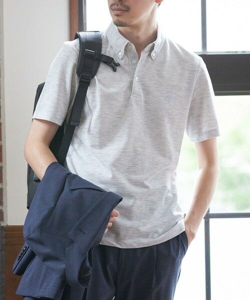 SHIPS / シップス シャツ・ブラウス | 【WEB限定】SHIPS: 吸水速乾・UVケア Drymix(R)ワンポイントロゴ ボタンダウン ポロシャツ(ライトグレー)