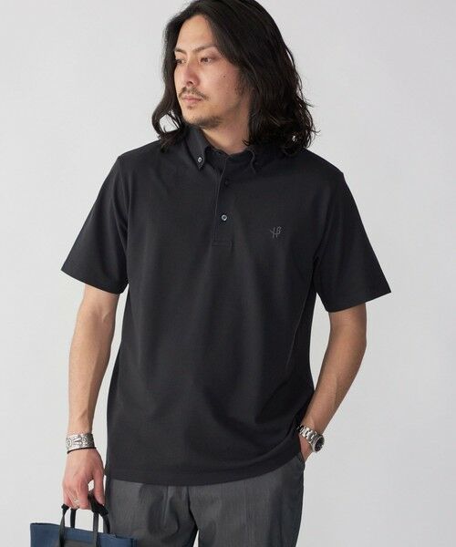 SHIPS / シップス Tシャツ | 【WEB限定】SHIPS:〈吸水速乾〉ドライピケ ワンポイント ロゴ ボタンダウン ポロシャツ(ブラック)