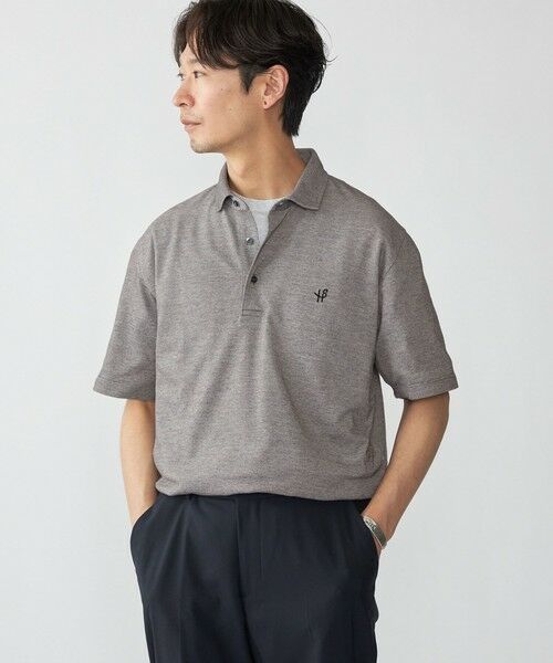 SHIPS / シップス Tシャツ | 【WEB限定】SHIPS:〈吸水速乾〉ドライピケ ワンポイント ロゴ ワイドカラー ポロシャツ(ダークグレー)