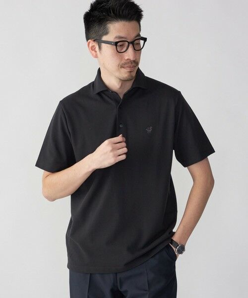 SHIPS / シップス Tシャツ | 【WEB限定】SHIPS:〈吸水速乾〉ドライピケ ワンポイント ロゴ ワイドカラー ポロシャツ(ブラック)