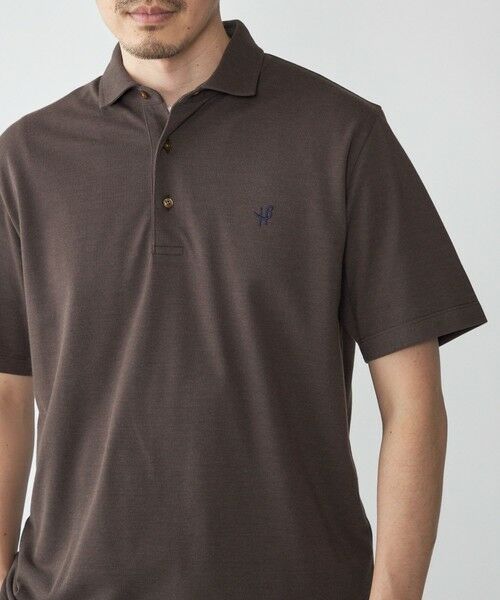 SHIPS / シップス Tシャツ | 【WEB限定】SHIPS:〈吸水速乾〉ドライピケ ワンポイント ロゴ ワイドカラー ポロシャツ(ブラウン)
