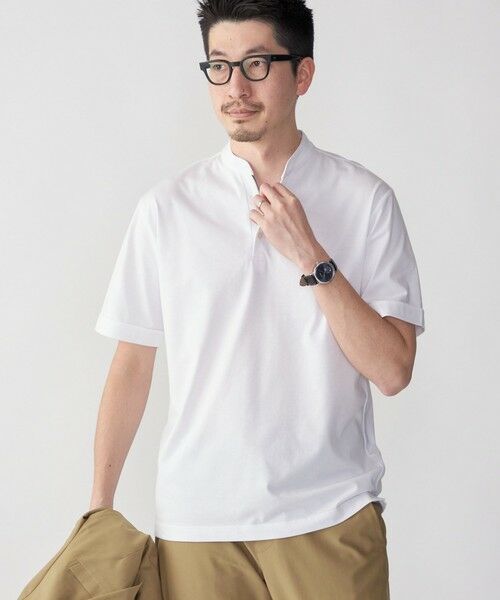 SHIPS / シップス Tシャツ | 【WEB限定】SHIPS:〈接触冷感〉アイスタッチ プレーティングジャージー パイピング バンドカラーポロシャツ | 詳細3