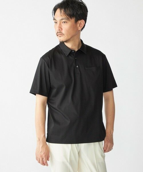 SHIPS / シップス Tシャツ | SHIPS: 〈接触冷感 / 抗菌防臭機能〉クールタッチ スムース ポロシャツ(ブラック)