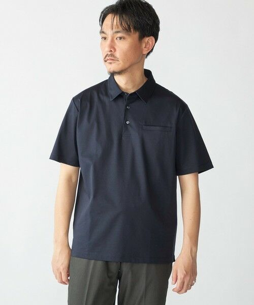 SHIPS / シップス Tシャツ | SHIPS: 〈接触冷感 / 抗菌防臭機能〉クールタッチ スムース ポロシャツ(ネイビー)