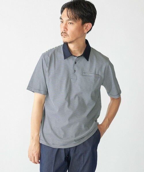 SHIPS / シップス Tシャツ | SHIPS: 〈接触冷感 / 抗菌防臭機能〉クールタッチ スムース ポロシャツ(ダークブルー)