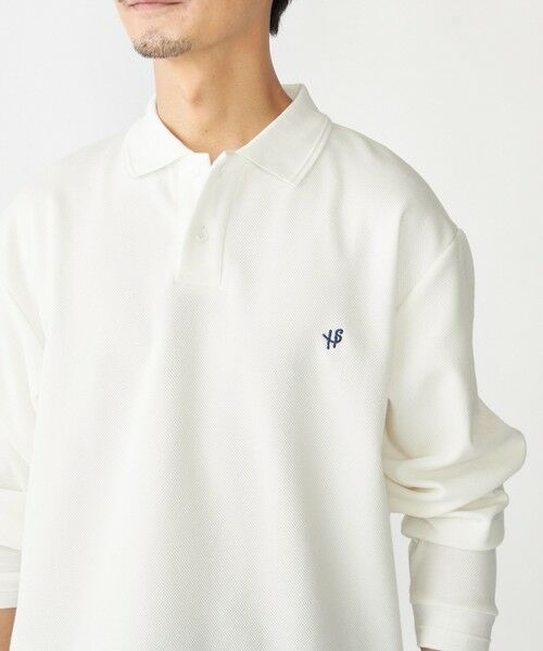 SHIPS / シップス Tシャツ | 【WEB限定】SHIPS:〈抗菌・防臭〉ワンポイント ロゴ バーズアイ ロングスリーブ ポロシャツ(ホワイト)
