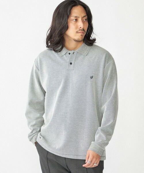 SHIPS / シップス Tシャツ | 【WEB限定】SHIPS:〈抗菌・防臭〉ワンポイント ロゴ バーズアイ ロングスリーブ ポロシャツ(ダークグレー)