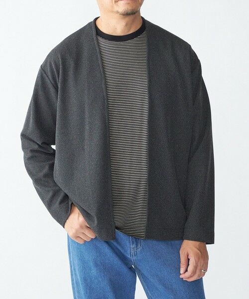 SHIPS / シップス カーディガン・ボレロ | SHIPS:〈手洗い可能〉ドビー メッシュ ノーカラー カーディガン(ダークグレー)