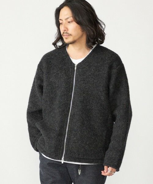 SHIPS / シップス カーディガン・ボレロ | SHIPS: ブラッシュド ウール Vネック ジップ カーディガン | 詳細2