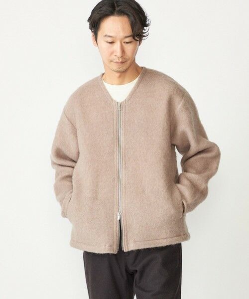 SHIPS / シップス カーディガン・ボレロ | SHIPS: ブラッシュド ウール Vネック ジップ カーディガン(ベージュ)