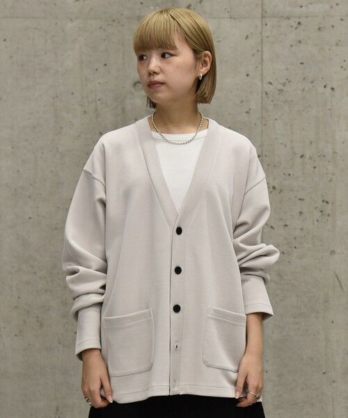 SHIPS / シップス カーディガン・ボレロ | City Ambient Products: Wフェイス カノコ Vネック カーディガン | 詳細1