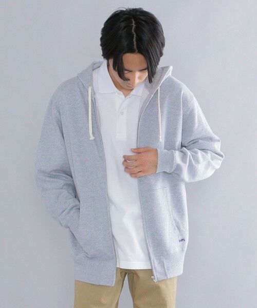 SHIPS / シップス パーカー | 【WEB限定】SHIPS: マイクロ SHIPS 刺繍 ロゴ 裏毛 スウェット ジップ パーカー | 詳細5